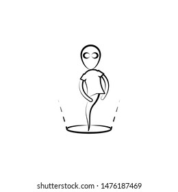 Alien, location icon. Element of hand draw ufo icon