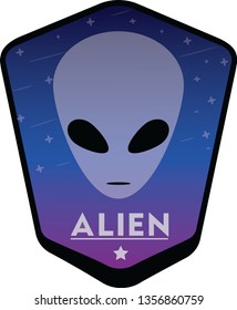 alien logo design - alien vector illustration