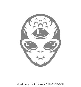 Alien logo design vector Illustration, Alien design template