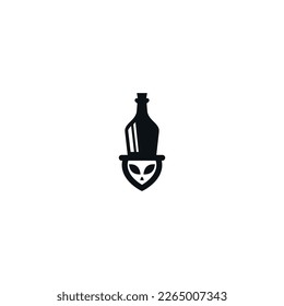 Alien Logo design Alien wine Logo Alien Logo template