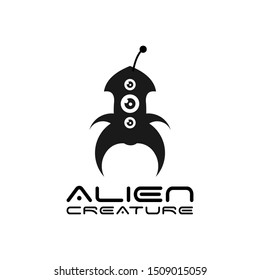 
The alien logo has three eyes and tentacles