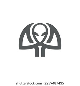 alien logo simple ufo icon