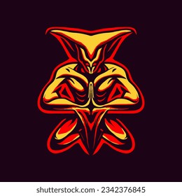 Alien-Logo, Vektorgrafik, Maskottchen, Illustration, Tätowierung