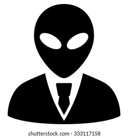 Alien Manager vector icon. Style is flat black symbol, rounded angles, white background.