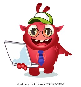 alien mascot cartoon in vector