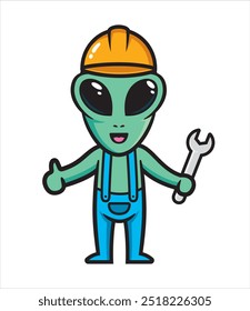 Alien mascot character design vector