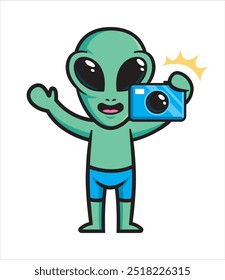 Alien mascot character design vector