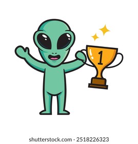 Alien mascot character design vector