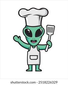 Alien mascot character design vector