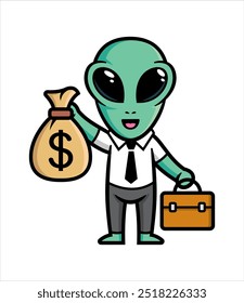 Alien mascot character design vector