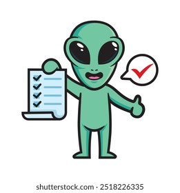 Alien mascot character design vector
