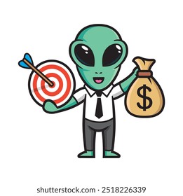 Alien mascot character design vector