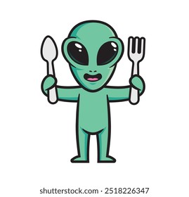 Alien mascot character design vector