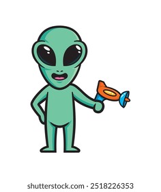 Vetor de design de personagem mascote alienígena