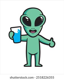 Alien mascot character design vector