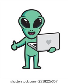 Alien mascot character design vector