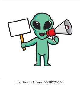 Alien mascot character design vector