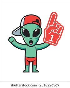 Alien mascot character design vector