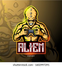 Alien mascot esport logo design