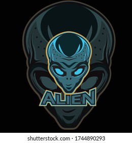 Alien mascot esport logo design