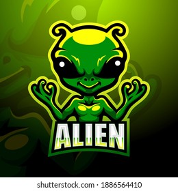 Alien mascot esport logo design	