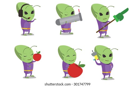 Alien mascot set 2