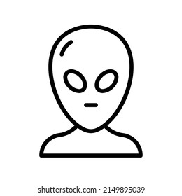 Alien Mask Icon. Line Art Style Design Isolated On White Background
