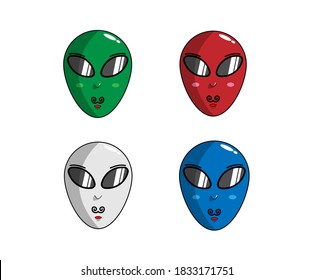 Alien mask illustration vector design