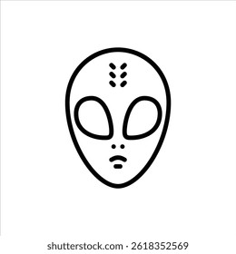 alien mask outline icon. costume black line illustration.