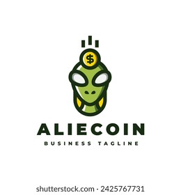 alien money coin logo design svg