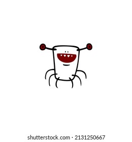 Monstruo Alien Gran conjunto de iconos. Ilustración básica. Un monstruo de estilo plano.