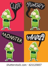 alien monster character doodle art design vector illustration