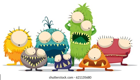 Alien Monster Character Doodle Art Design Vector Illustration