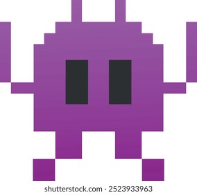 Icono de emoji de monstruo alienígena. Colores de moda, elemento popular que representa una criatura extraterrestre caprichosa, a menudo utilizada en las redes sociales. Emoticon, elemento aislado.