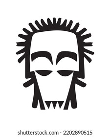 Alien monster face, isolated vector illustration.