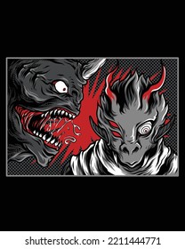 alien and monster figure vector illustration