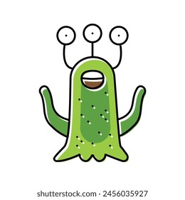 alien monster funny color icon vector. alien monster funny sign. isolated symbol illustration