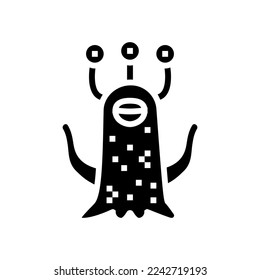 alien monster funny glyph icon vector. alien monster funny sign. isolated symbol illustration