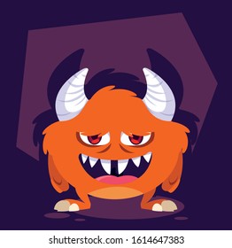 alien monster for halloween, angry monster vector illustration design