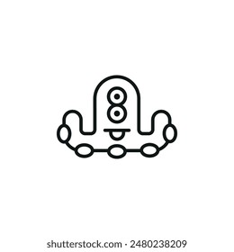 Alien Monster icon. Simple Alien Monster icon for social media, app, and web design. Vector illustration.