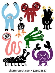 alien and monster set