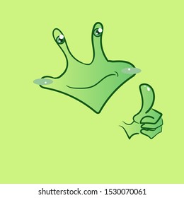 Alien monster shows a class with hands vector illustration. Like