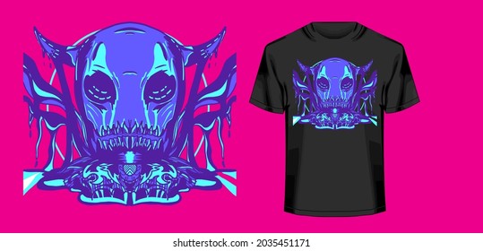 Alien Monster Tshirt Illustration For Print