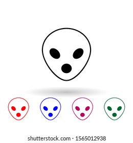 Alien multi color icon. Simple thin line, outline vector of emoji icons for ui and ux, website or mobile application