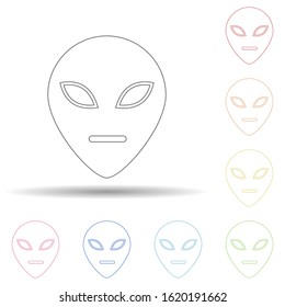 Alien in multi color style icon. Simple thin line, outline vector of space icons for ui and ux, website or mobile application