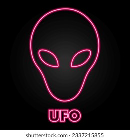 alien neon sign, modern glowing banner design, colorful modern design trend on black background. Vector illustration.