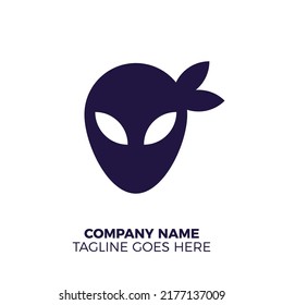 alien ninja simple professional logo vector design template