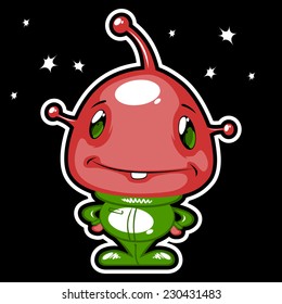 alien on black background