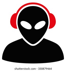 Alien Operator vector icon. Style is flat symbol, rounded angles, white background.