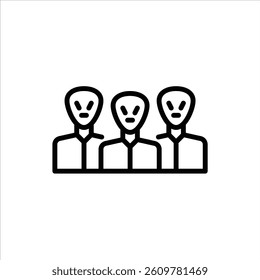 alien outline icon. alien colony black line illustration.